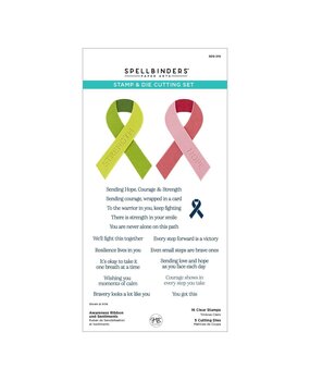 Spellbinders PRE-ORDER We All Have Baggage Awareness Ribbon and Sentiments Stamp & Die Set (SDS-216) Spellbinders PRE-ORDER We All Have Baggage Awareness Ribbon and Sentiments Stamp & Die Set (SDS-216)