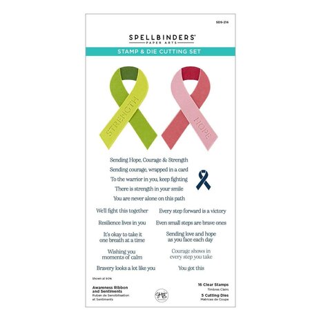 Spellbinders PRE-ORDER We All Have Baggage Awareness Ribbon and Sentiments Stamp & Die Set (SDS-216) Spellbinders PRE-ORDER We All Have Baggage Awareness Ribbon and Sentiments Stamp & Die Set (SDS-216)