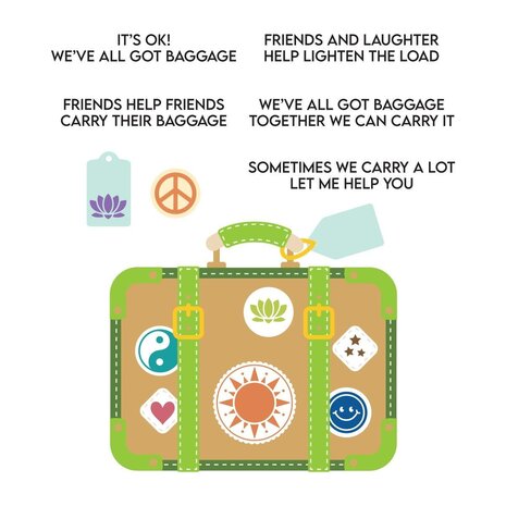 Spellbinders We All Have Baggage Retro Suitcase and Sentiments Stamp & Die Set (SDS-221) Spellbinders We All Have Baggage Retro Suitcase and Sentiments Stamp & Die Set (SDS-221)