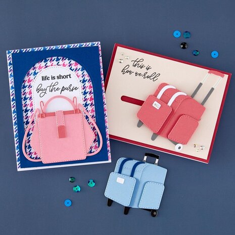 Spellbinders We All Have Baggage Rolling Craft Tote Dies (S5-714)