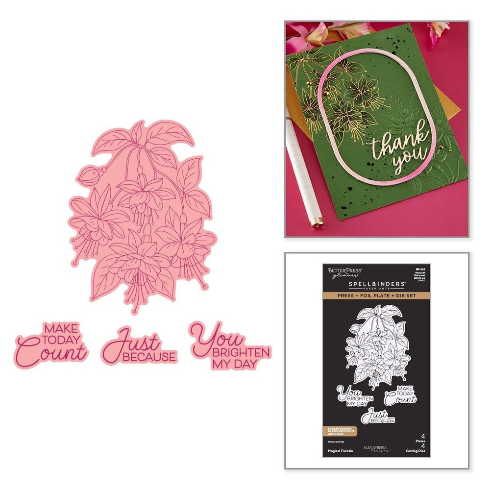 Spellbinders Magical Fuchsia Press Plate & Die Set (BP-349) Spellbinders Magical Fuchsia Press Plate & Die Set (BP-349)