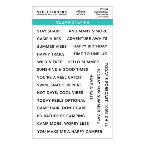 Spellbinders PRE-ORDER Summer Camp Summertime Sentiments Clear Stamp (STP-269) Spellbinders PRE-ORDER Summer Camp Summertime Sentiments Clear Stamp (STP-269)