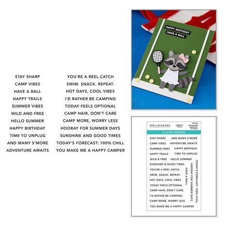 Spellbinders Summer Camp Summertime Sentiments Clear Stamp (STP-269) Spellbinders Summer Camp Summertime Sentiments Clear Stamp (STP-269)