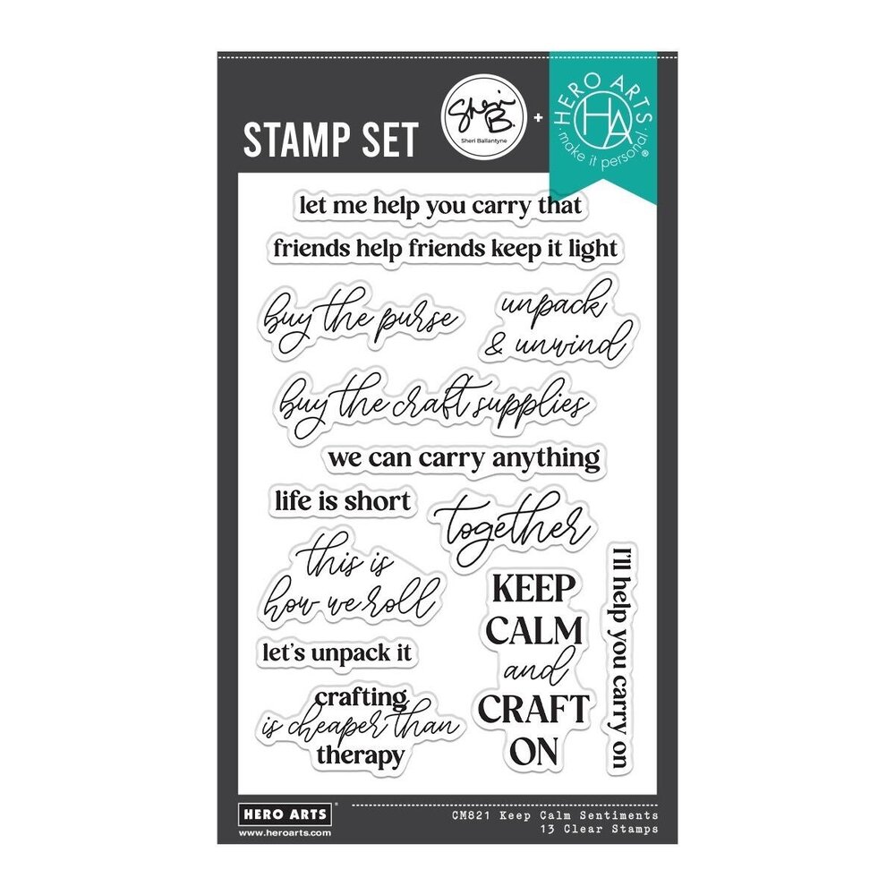 Hero Arts PRE-ORDER We All Have Baggage Clear Stamp Set Keep Calm Sentiments (CM821) Hero Arts PRE-ORDER We All Have Baggage Clear Stamp Set Keep Calm Sentiments (CM821)