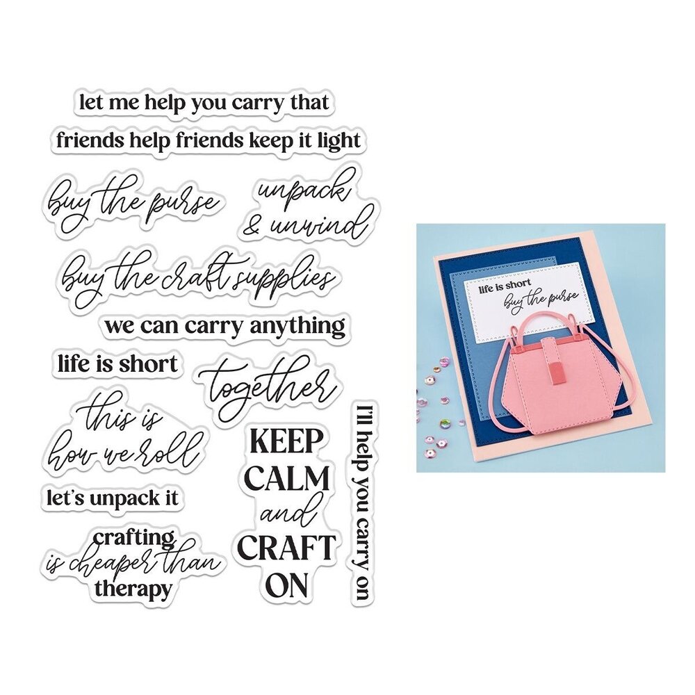 Hero Arts PRE-ORDER We All Have Baggage Clear Stamp Set Keep Calm Sentiments (CM821) Hero Arts PRE-ORDER We All Have Baggage Clear Stamp Set Keep Calm Sentiments (CM821)