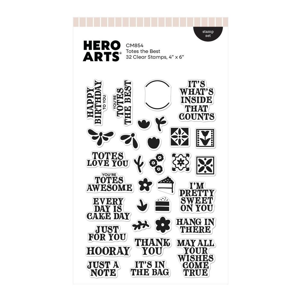 Hero Arts PRE-ORDER Tote-ally Awesome Clear Stamp Set Totes the Best (CM854)