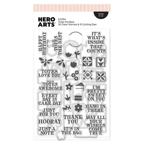Hero Arts PRE-ORDER Tote-ally Awesome Stamps & Dies Totes the Best (DC354)
