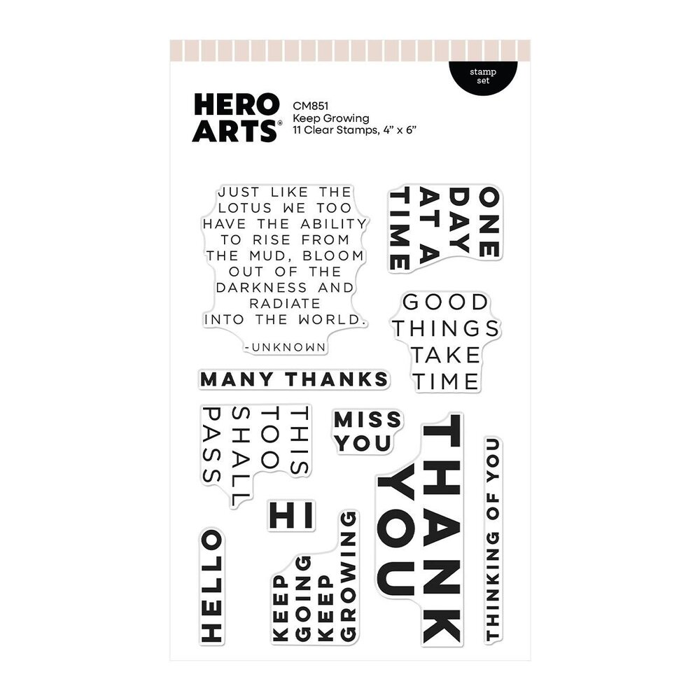 Hero Arts Tranquil Garden Clear Stamp Set Keep Growing (CM851)