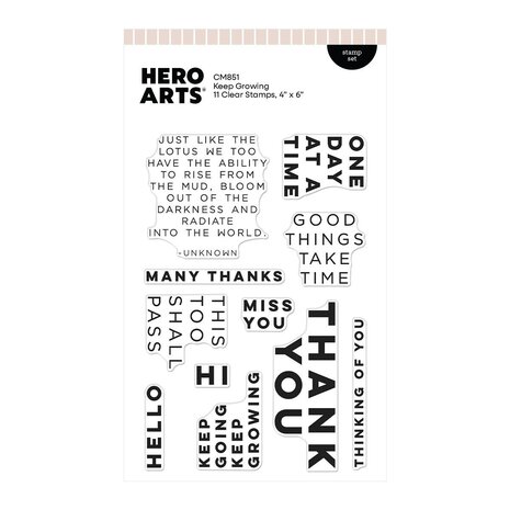 Hero Arts Tranquil Garden Clear Stamp Set Keep Growing (CM851)