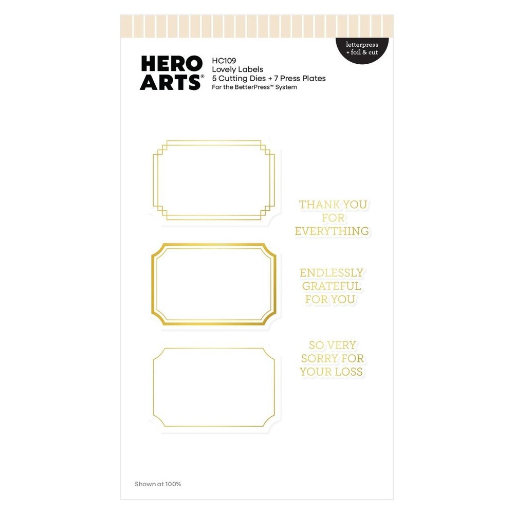 Hero Arts Tranquil Garden Lovely Labels Hot Foil Plate & Die Set (HC109) Hero Arts Tranquil Garden Lovely Labels Hot Foil Plate & Die Set (HC109)