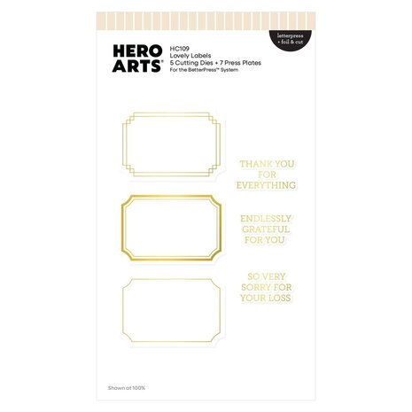 Hero Arts Tranquil Garden Lovely Labels Hot Foil Plate & Die Set (HC109) Hero Arts Tranquil Garden Lovely Labels Hot Foil Plate & Die Set (HC109)