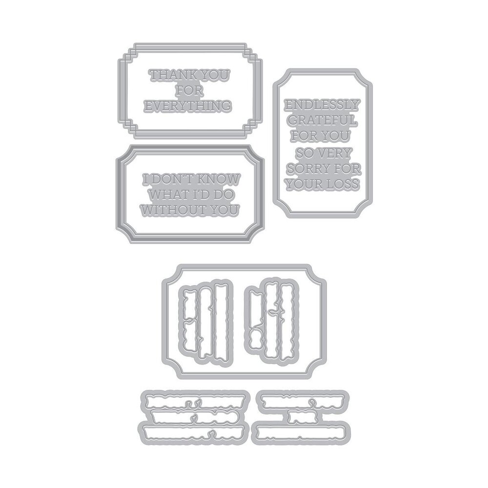 Hero Arts PRE-ORDER Tranquil Garden Lovely Labels Hot Foil Plate & Die Set (HC109)