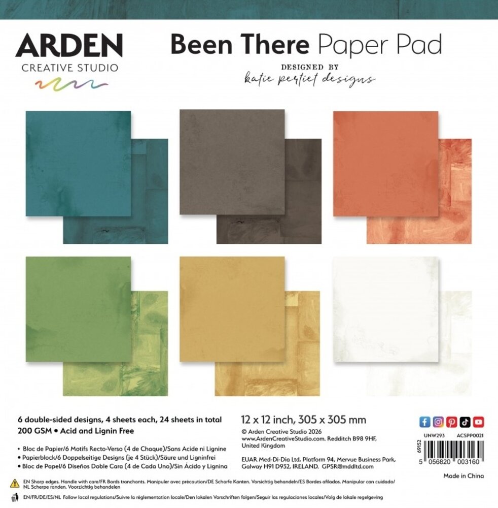 Arden Creative Studio Been There Solids 12x12 Inch Paper Pad (ACSPP0021) Arden Creative Studio Been There Solids 12x12 Inch Paper Pad (ACSPP0021)