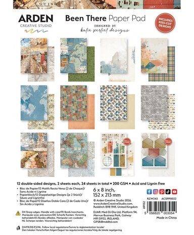 Arden Creative Studio Been There 6x8 Inch Paper Pad (ACSPP0022) Arden Creative Studio Been There 6x8 Inch Paper Pad (ACSPP0022)