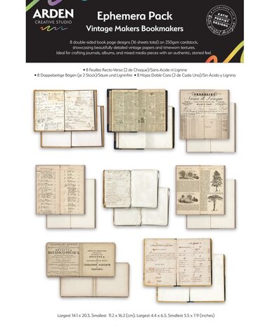 Arden Creative Studio PRE-ORDER Vintage Makers Bookmakers Ephemera Pack (ACSEP0013)