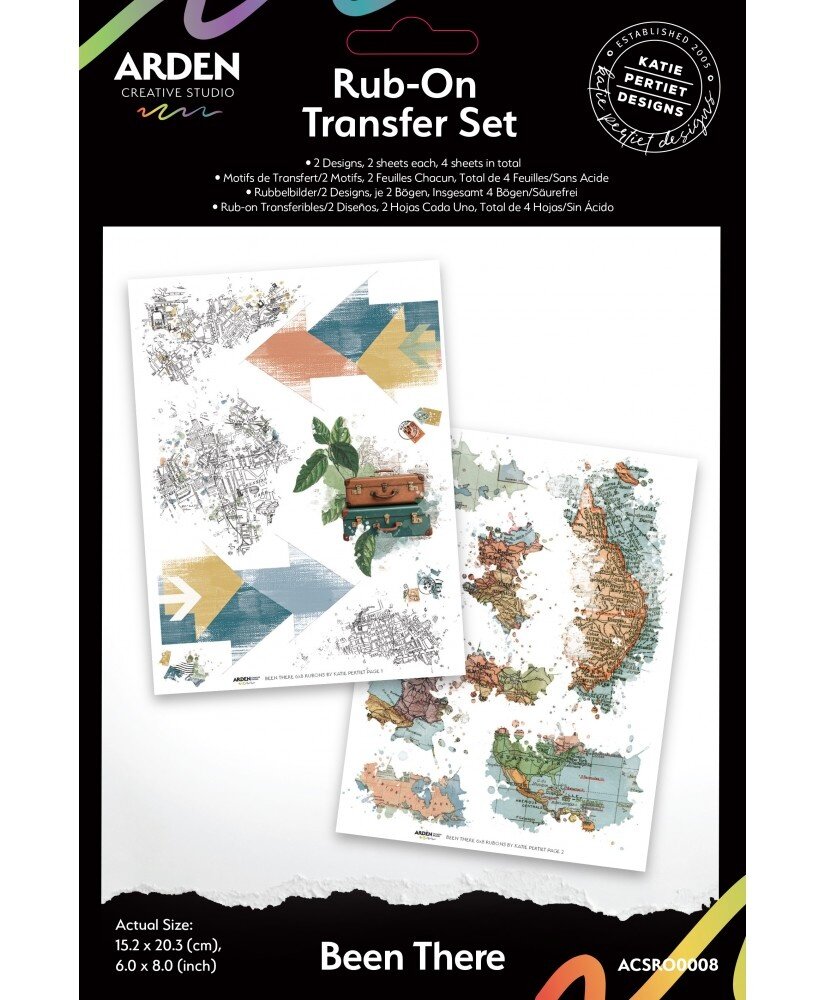 Arden Creative Studio PRE-ORDER Been There 6x8 Inch Rub-On Transfer Set (ACSRO0008)