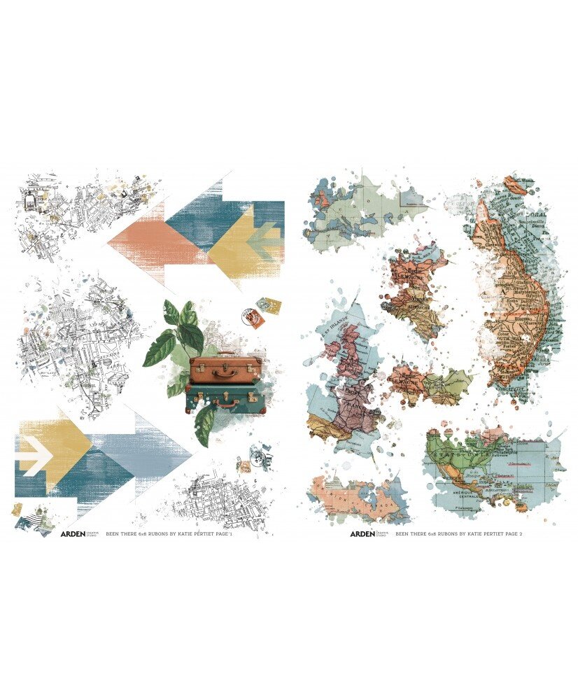 Arden Creative Studio PRE-ORDER Been There 6x8 Inch Rub-On Transfer Set (ACSRO0008)