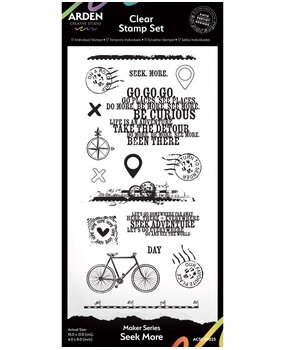 Arden Creative Studio Been There Seek More 4x8 Inch Clear Stamp Set (ACSCS0025)