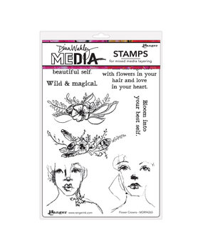 Dina Wakley MEdia PRE-ORDER Cling Stamps Flower Crowns (MDR94265) Dina Wakley MEdia PRE-ORDER Cling Stamps Flower Crowns (MDR94265)