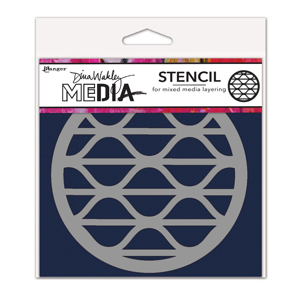 Dina Wakley MEdia Masking Stencil Groovy Coaster (MDS84945)
