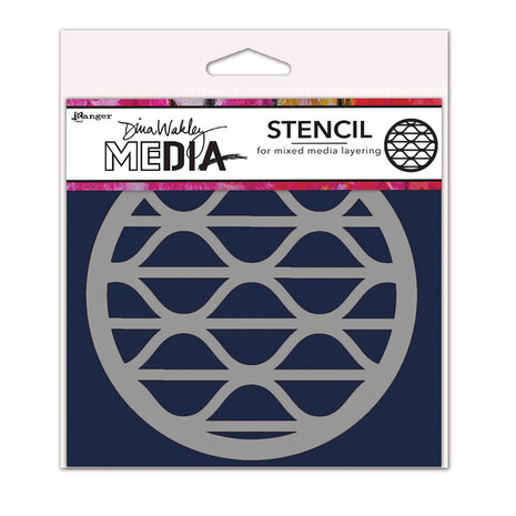 Dina Wakley MEdia Masking Stencil Groovy Coaster (MDS84945)