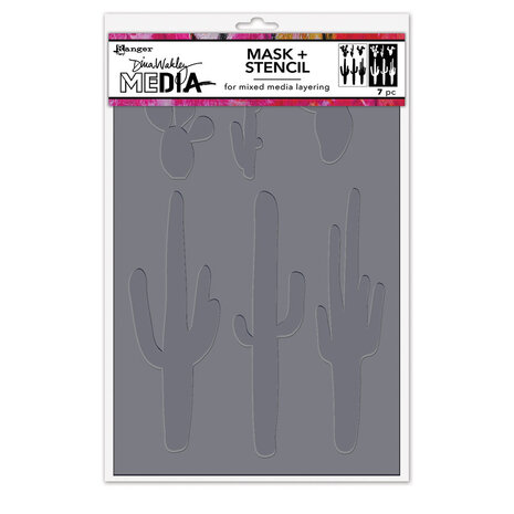 Dina Wakley MEdia Masking Stencil Cactus Masks (MDS87670)