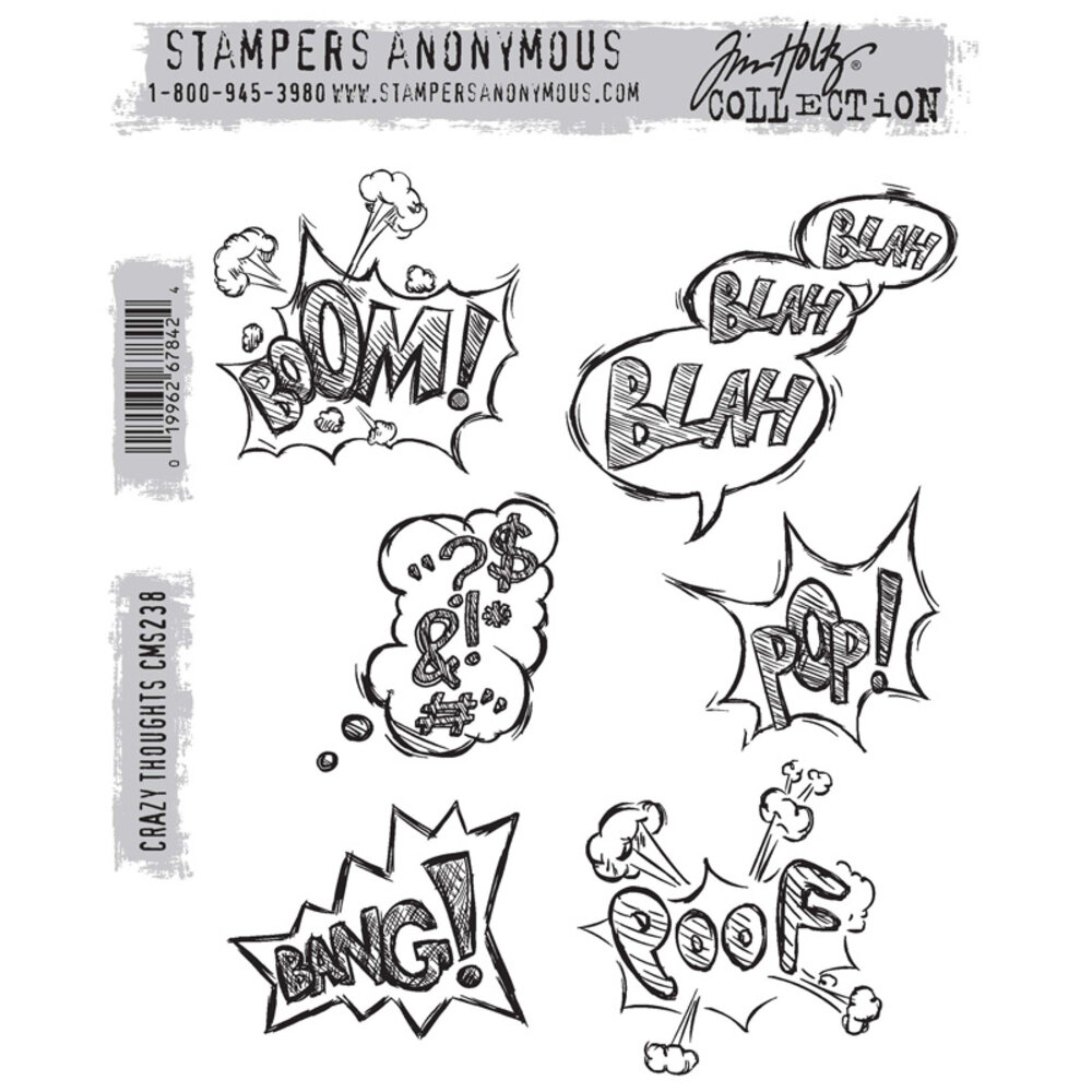 Stampers Anonymous Cling Stamps Crazy Thoughts (CMS238)