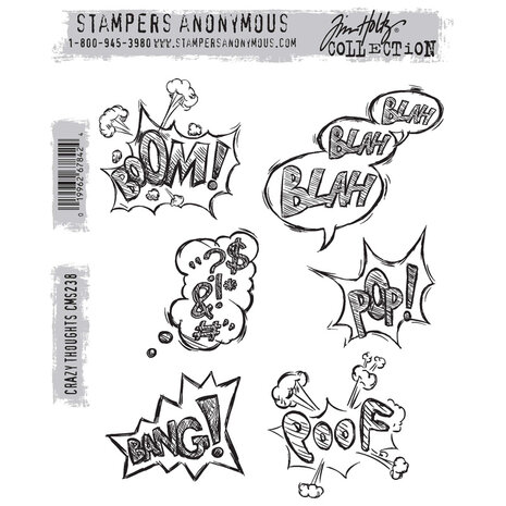 Stampers Anonymous Cling Stamps Crazy Thoughts (CMS238)
