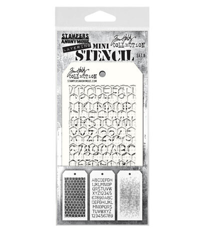 Stampers Anonymous Tim Holtz Mini Layering Stencil Set 8 (THMST008)