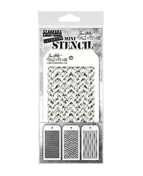 Stampers Anonymous Tim Holtz Mini Layering Stencil Set 12 (THMST012)