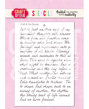 Craft & You Masking Stencil Handwritten Text (SC018)