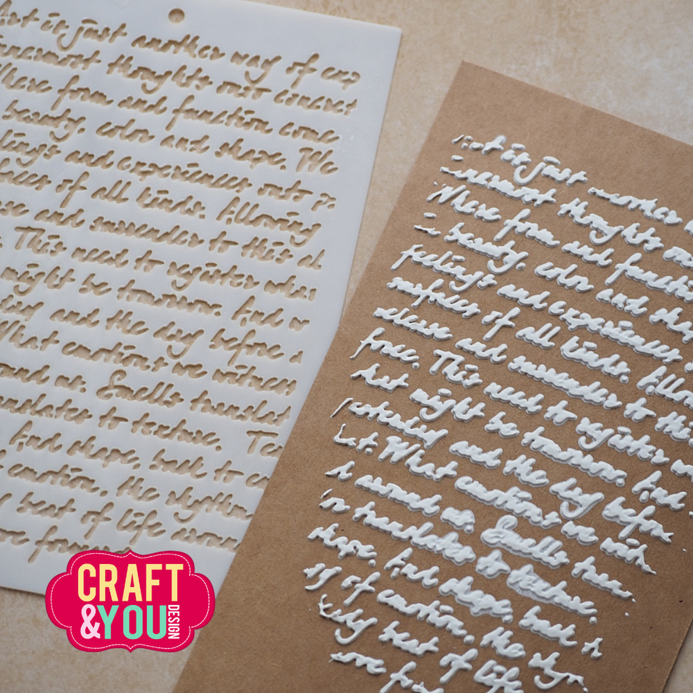 Craft & You Masking Stencil Handwritten Text (SC018) Craft & You Masking Stencil Handwritten Text (SC018)