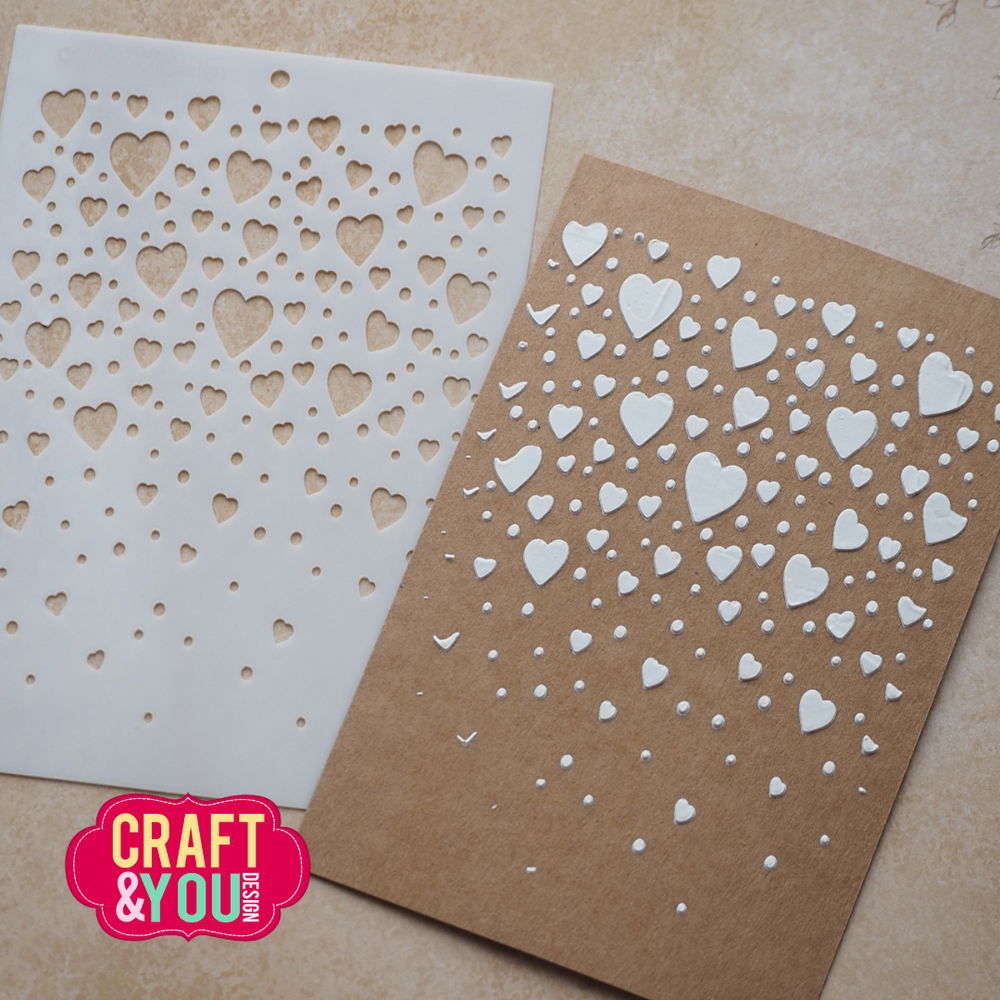 Craft & You Masking Stencil Floating Hearts (SC019) Craft & You Masking Stencil Floating Hearts (SC019)
