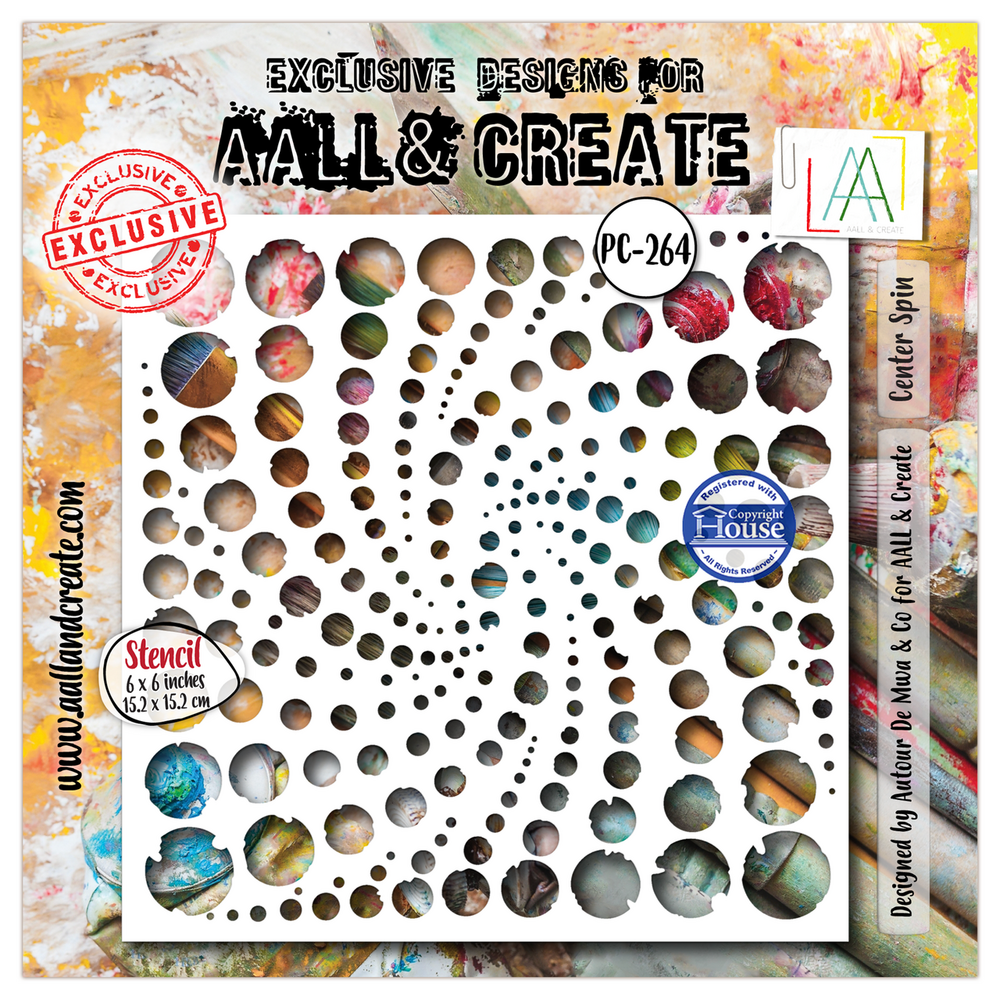 AALL and Create Masking Stencil 6x6 Inch Center Spin (AALL-PC-264) AALL and Create Masking Stencil 6x6 Inch Center Spin (AALL-PC-264)