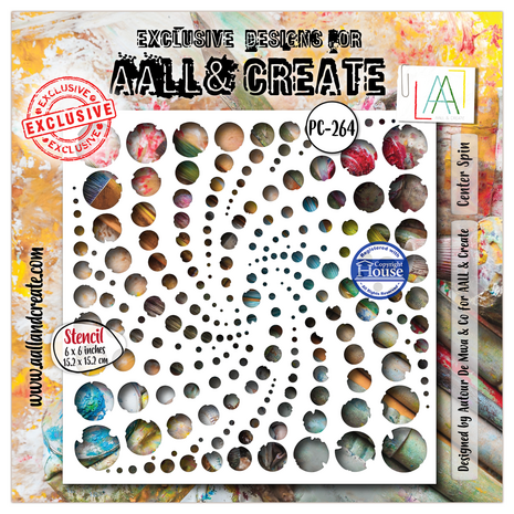 AALL and Create Masking Stencil 6x6 Inch Center Spin (AALL-PC-264) AALL and Create Masking Stencil 6x6 Inch Center Spin (AALL-PC-264)
