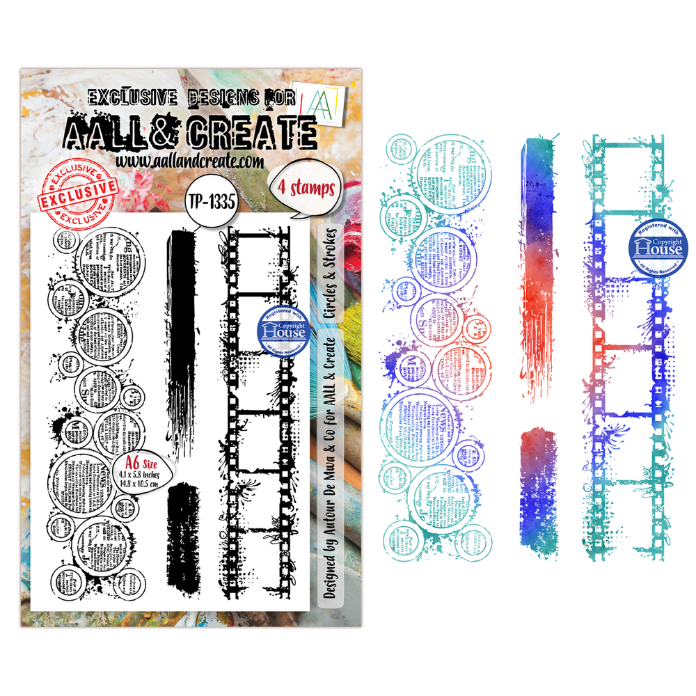 AALL and Create PRE-ORDER Clear Stamp Set A6 Circles & Strokes (AALL-TP-1335)