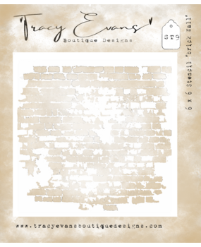 Tracy Evans PRE-ORDER Brick Wall 6x6 Inch Stencil (ST009)