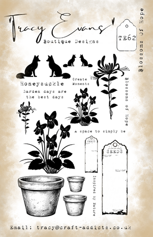 Tracy Evans PRE-ORDER Blossoms Of Hope A5 Clear Stamp (TE062)