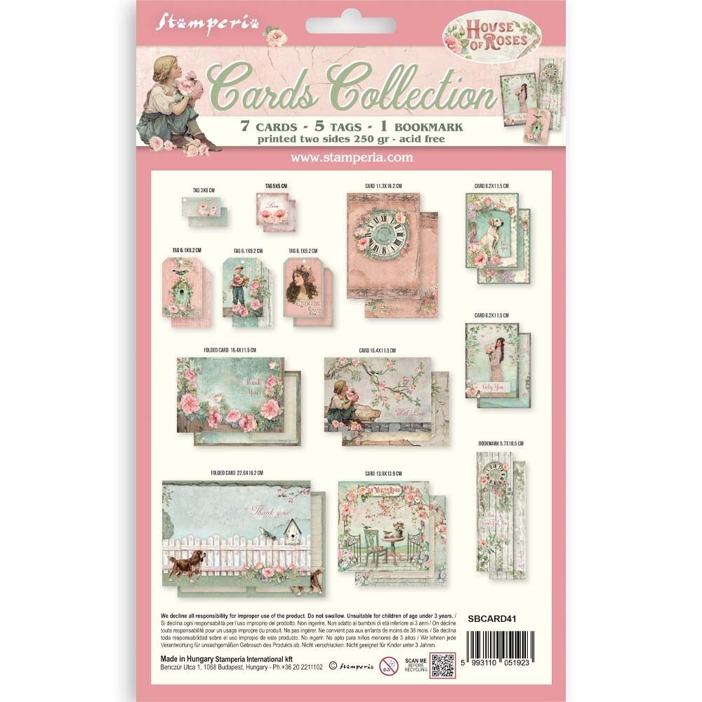 Stamperia House of Roses Cards Collection (SBCARD41) Stamperia House of Roses Cards Collection (SBCARD41)