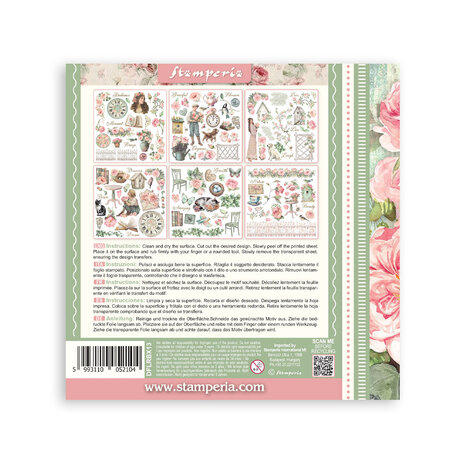 Stamperia House of Roses 6x6 Inch Rub-On Assortment (DFLRBX13)