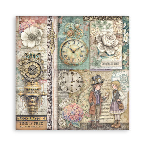 Stamperia Gardens of Time 8x8 Inch Single Face Paper Pack (SBBSXB24)