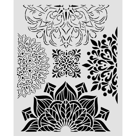 Stamperia Gardens of Time Thick Stencil 20x25cm Half Friezes (KSTD204) Stamperia Gardens of Time Thick Stencil 20x25cm Half Friezes (KSTD204)