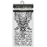 Stamperia Gardens of Time Thick Stencil 12x25cm Clock and Writing (KSTDL157)