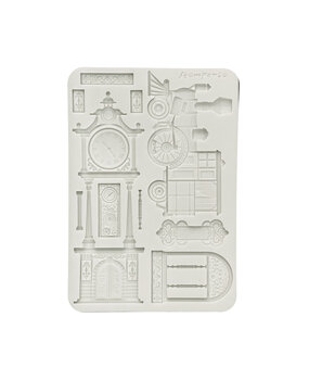 Stamperia Gardens of Time A5 Silicon Mould Train and Longcase Clock (KACMA609)