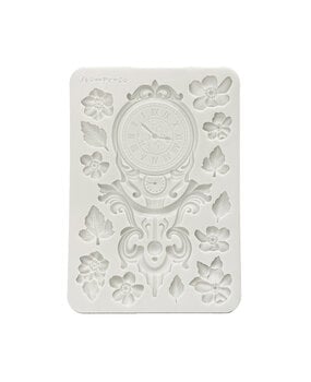 Stamperia Gardens of Time A5 Silicon Mould Clock and Flowers (KACMA610)