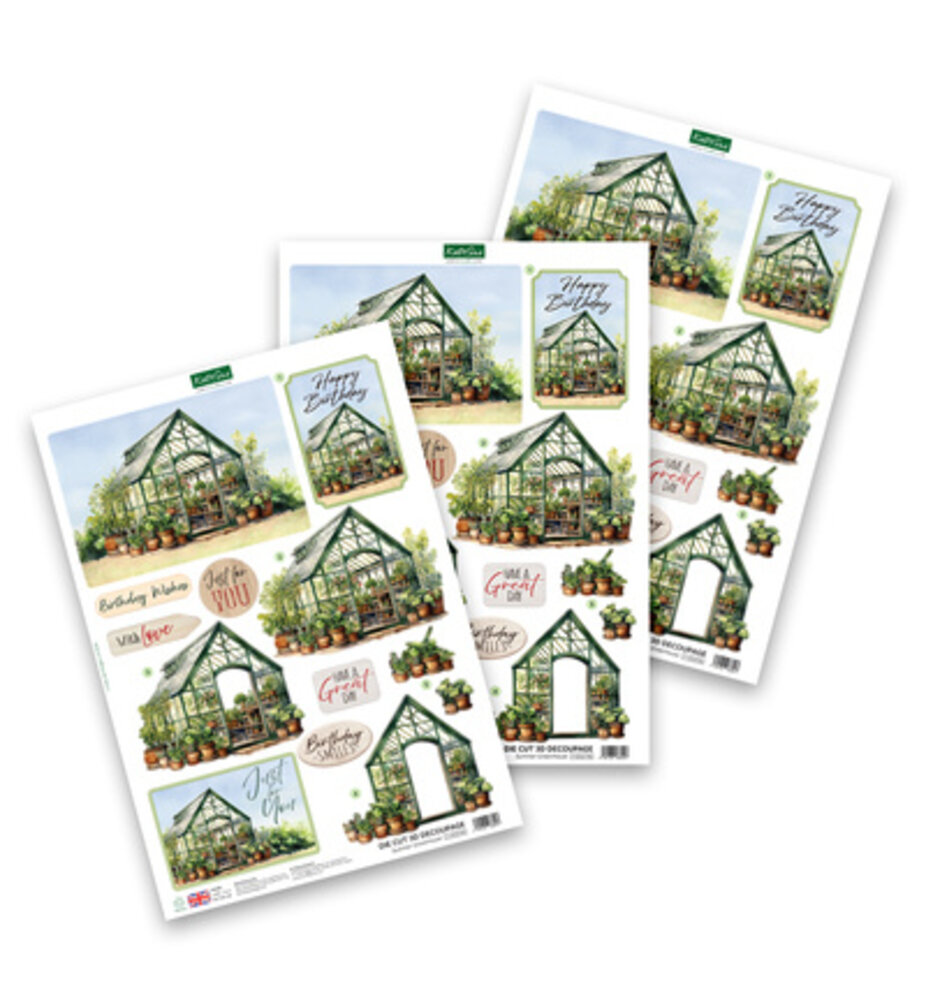 Katy Sue PRE-ORDER 3D Die-Cut Decoupage Summer Greenhouse (11-DCD746)
