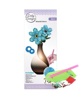 Find It Trading Diamond Painting Flower Set Blue Gerbera Bouquet (DDDFS1001)