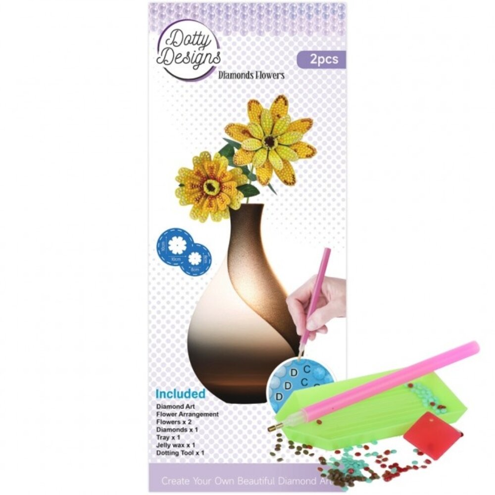 Find It Trading Diamond Painting Flower Set Yellow Gerbera Bouquet (DDDFS1005)