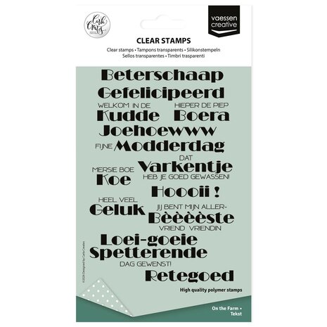 Vaessen Creative On the Farm Clear Stamps Tekst (CAR0406) Vaessen Creative On the Farm Clear Stamps Tekst (CAR0406)