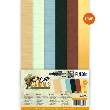 Berrie's Beauties Cute Animals 4K Linen Cardstock Pack (BB-4K-10033) Berrie's Beauties Cute Animals 4K Linen Cardstock Pack (BB-4K-10033)
